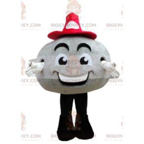 BIGGYMONKEY™ Maskottchenkostüm Runder grauer Schneemann mit
