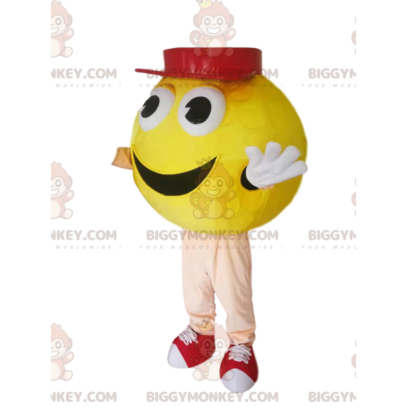 Kostium maskotki BIGGYMONKEY™ Żółty okrągły mężczyzna z Kostium maskotki BIGGYMONKEY™ Żółty okrągły mężczyzna z