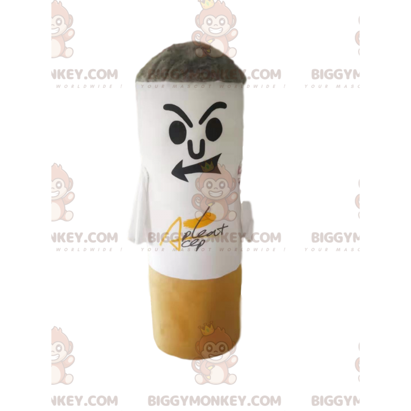 Meget truende cigaret BIGGYMONKEY™ maskotkostume. cigaretdragt Meget truende cigaret BIGGYMONKEY™ maskotkostume. cigaretdragt