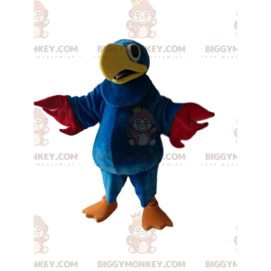 BIGGYMONKEY™ Mascot Costume Blue Parrot with Beautiful Yellow