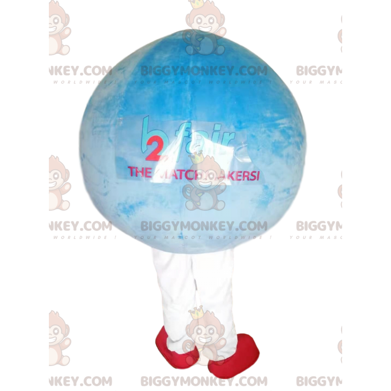 Costume da mascotte BIGGYMONKEY™ con palloncino tondo azzurro Costume da mascotte BIGGYMONKEY™ con palloncino tondo azzurro