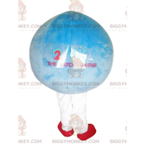 Super smilende himmelblå rund ballon BIGGYMONKEY™ maskotkostume