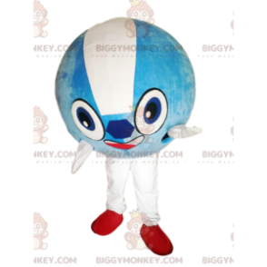 Fantasia de mascote BIGGYMONKEY™ de balão redondo azul-celeste