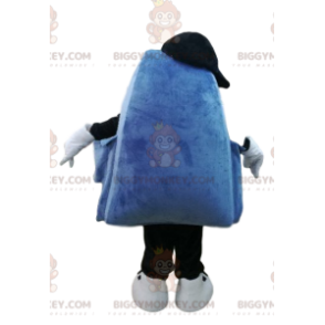 Blauwe en paarse rugzak BIGGYMONKEY™ mascottekostuum met grote