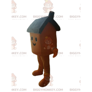Στολή μασκότ Smiling Brown House BIGGYMONKEY™ - Μασκότ σπιτιών - BIGGYMONKEY_013964 - BiggyMonkey.com