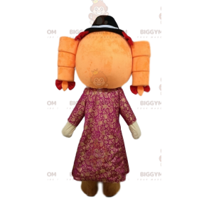 Στολή μασκότ Little Girl BIGGYMONKEY™ με αγγλικούς φιόγκους -