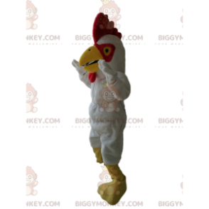 BIGGYMONKEY™ Maskottchen-Kostüm Weißer Hahn mit wunderschönem