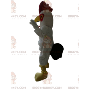 BIGGYMONKEY™ Maskottchen-Kostüm Weißer Hahn mit wunderschönem