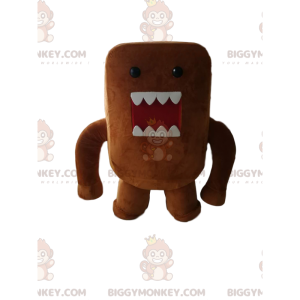 BIGGYMONKEY™ Kleines braunes Monster mit großen Zähnen