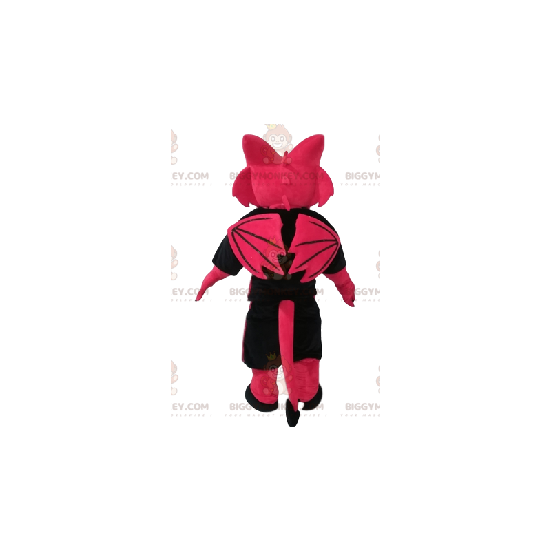 Kostium maskotki groźnego smoka w kolorze fuksji BIGGYMONKEY™ z