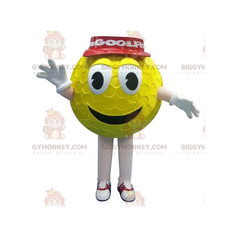 BIGGYMONKEY™ Mascot Costume Yellow Golf Ball With Red Cap – BIGGYMONKEY™ Mascot Costume Yellow Golf Ball With Red Cap –
