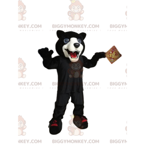 Terrifying Black and White Panther BIGGYMONKEY™ Mascot Costume