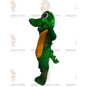 BIGGYMONKEY™ maskottiasu, vihreä ja keltainen lohikäärme