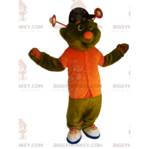 Disfraz de mascota alienígena verde BIGGYMONKEY™ con camiseta