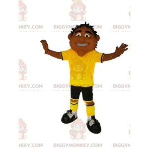 Herre BIGGYMONKEY™ maskotkostume med gult og sort sportstøj -