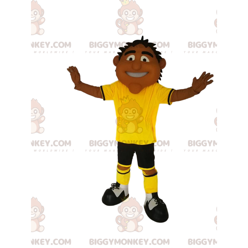BIGGYMONKEY™-mascottekostuum voor heren met gele en zwarte BIGGYMONKEY™-mascottekostuum voor heren met gele en zwarte