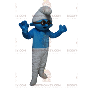 BIGGYMONKEY™ Costume da mascotte Puffo blu e bianco con