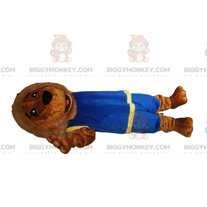 Disfraz de mascota Lion BIGGYMONKEY™ con ropa deportiva azul - Disfraz de mascota Lion BIGGYMONKEY™ con ropa deportiva azul -