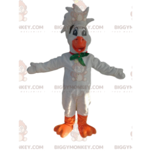  Disfraz de mascota White Goose BIGGYMONKEY™ con lindo escudo y pajarita - BiggyMonkey.com