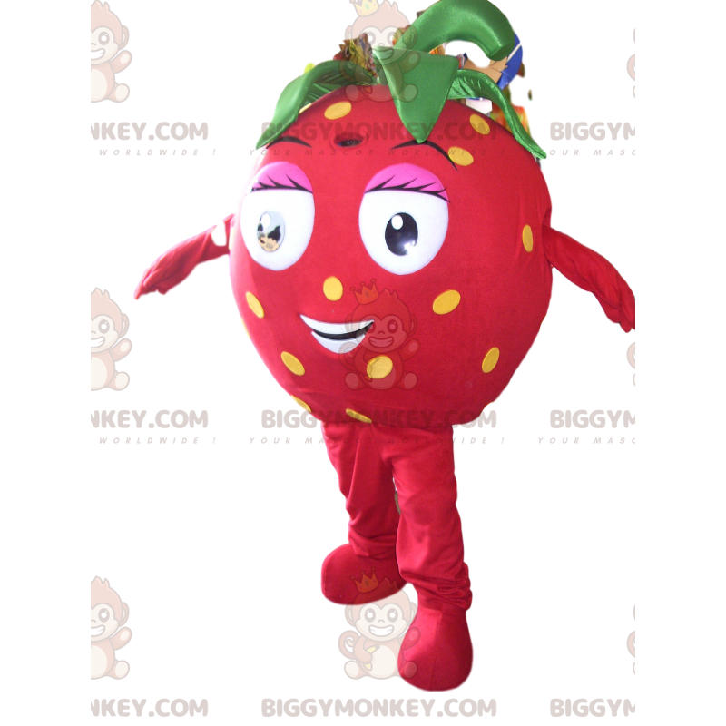 Costume de mascotte BIGGYMONKEY™ de fraise coquette avec de