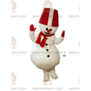 Costume de mascotte BIGGYMONKEY™ de bonhomme de neige avec un