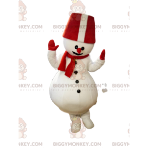 Στολή μασκότ Snowman BIGGYMONKEY™ με μεγάλο κόκκινο καπέλο - Ανθρώπινες Μασκότ - BIGGYMONKEY_013997 - BiggyMonkey.com