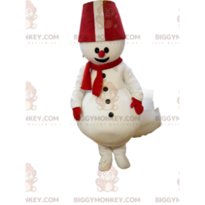 Στολή μασκότ Snowman BIGGYMONKEY™ με μεγάλο κόκκινο καπέλο - Ανθρώπινες Μασκότ - BIGGYMONKEY_013997 - BiggyMonkey.com