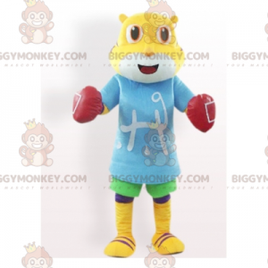 BIGGYMONKEY™ Little Yellow Tiger Mascot Costume With Boxing