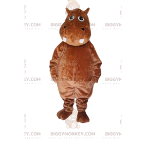 Brown Hippopotamus BIGGYMONKEY™ Mascot Costume. Hippo Costume –