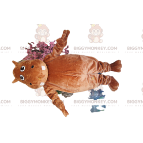 Brown Hippopotamus BIGGYMONKEY™ Mascot Costume. Hippo Costume -