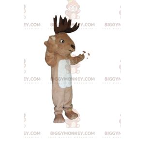 Traje de mascote de veado BIGGYMONKEY™ com lindos chifres