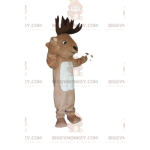Στολή μασκότ Deer BIGGYMONKEY™ με υπέροχα καφέ ελαφοκέρατα - Μασκότ ελαφιών και ελαφιών - BIGGYMONKEY_014005 - BiggyMonkey.com