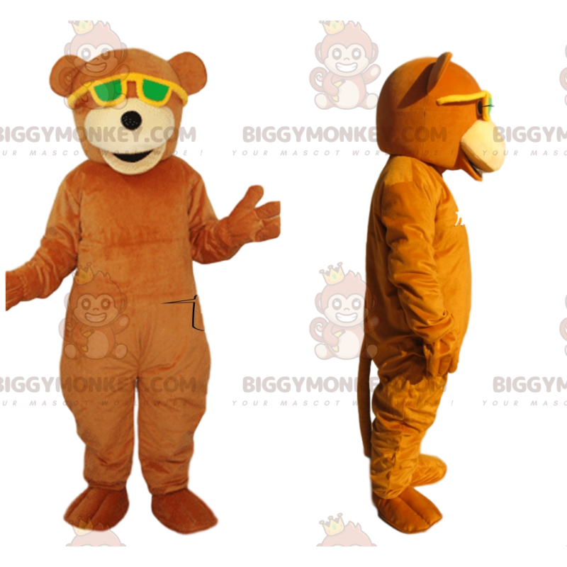 Costume de mascotte BIGGYMONKEY™ d'ours orange avec des Costume de mascotte BIGGYMONKEY™ d'ours orange avec des