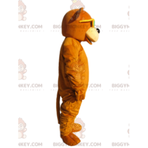  BIGGYMONKEY™ Maskotkostume Orange Bjørn med gule solbriller - Bjørn maskot - BIGGYMONKEY_014018 - BiggyMonkey.com