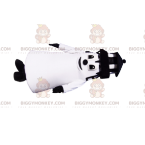 Zwart-wit vuurtoren BIGGYMONKEY™ mascottekostuum. vuurtoren