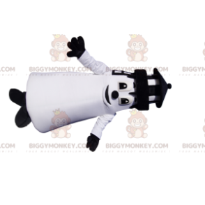 Sort og hvidt fyrtårn BIGGYMONKEY™ maskotkostume. fyrtårns
