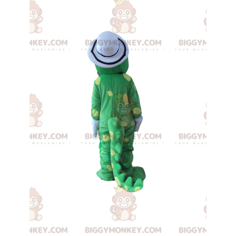 BIGGYMONKEY™ Maskottchen-Kostüm, gelber Tupfen, grüner BIGGYMONKEY™ Maskottchen-Kostüm, gelber Tupfen, grüner