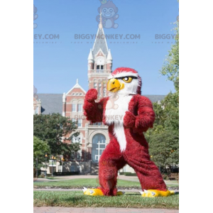 Στολή μασκότ BIGGYMONKEY™, Κόκκινο και Λευκό Αετό, Giant Owl -