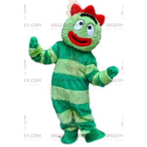Grünes und rotes lustiges BIGGYMONKEY™ Maskottchen-Kostüm -