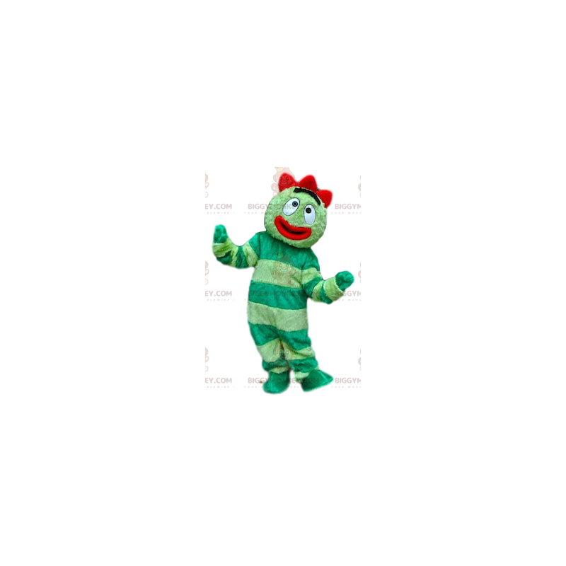 Costume da mascotte BIGGYMONKEY™ personaggio divertente verde e Costume da mascotte BIGGYMONKEY™ personaggio divertente verde e