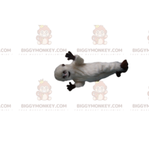 Wit Yeti BIGGYMONKEY™ mascottekostuum. Wit Yeti-kostuum -