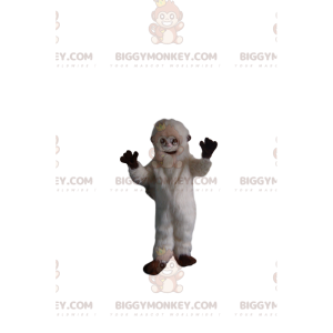 Wit Yeti BIGGYMONKEY™ mascottekostuum. Wit Yeti-kostuum -