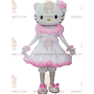 Hello Kitty BIGGYMONKEY™ maskotkostume med hvid og pink kjole -