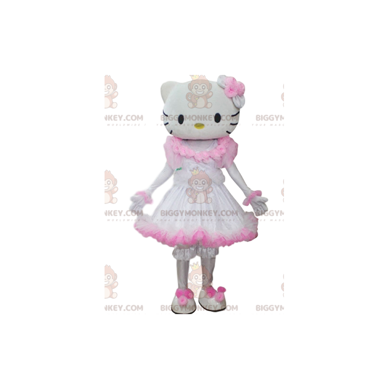 Costume da mascotte BIGGYMONKEY™ di Hello Kitty con vestito Costume da mascotte BIGGYMONKEY™ di Hello Kitty con vestito