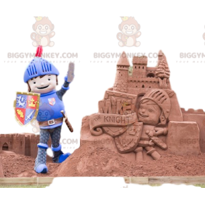 Φιλική στολή μασκότ Knight BIGGYMONKEY™ με κράνος και ασπίδα -