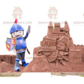 Friendly Knight BIGGYMONKEY™ Mascot Costume with Helmet and