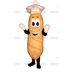 BIGGYMONKEY™ Breadstick Mascot Costume with White Toque -