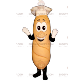 BIGGYMONKEY™ Breadstick-mascottekostuum met witte koksmuts -