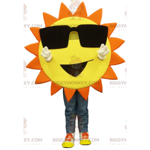 BIGGYMONKEY™ Maskottchen-Kostüm mit Sonnenbrille in Gelb und