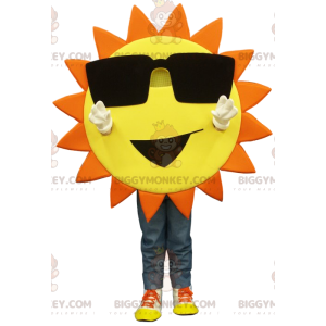 Yellow and Orange Sun BIGGYMONKEY™ Mascot Costume with